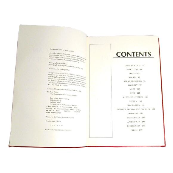 The American Cancer Society Cookbook Anne Lindsay 1988 Hardcover Healthy Menus - Picture 6 of 6